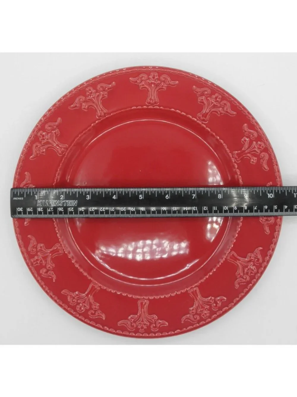Athena Red by JC Penney Home 10-3/8 inch Dinner Plates Set of 4 Pattern: JCPATHR